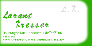 lorant kresser business card